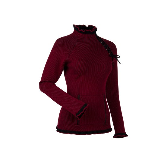 Nils Ciaran Womens Sweater, Underground Red-Black Leather, swatch