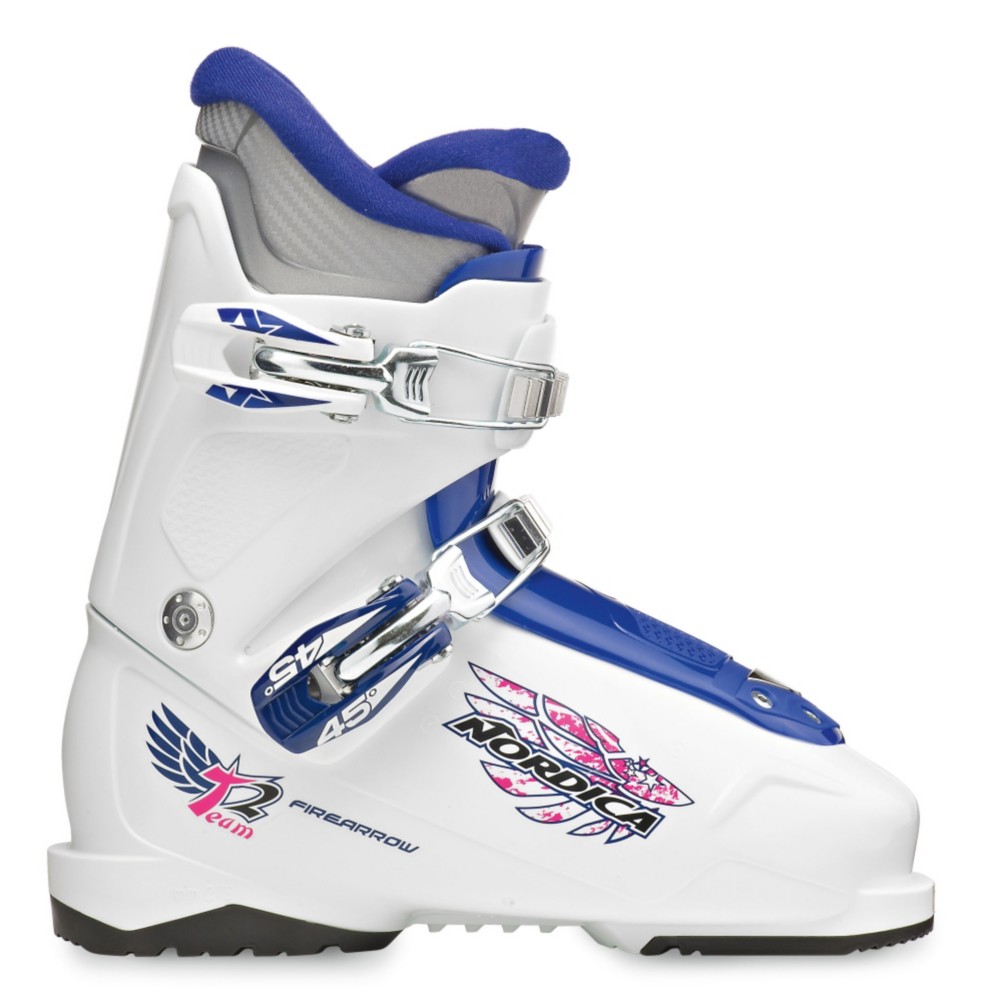 Nordica FireArrow Team 2 Girls Ski Boots, White-Blue, medium
