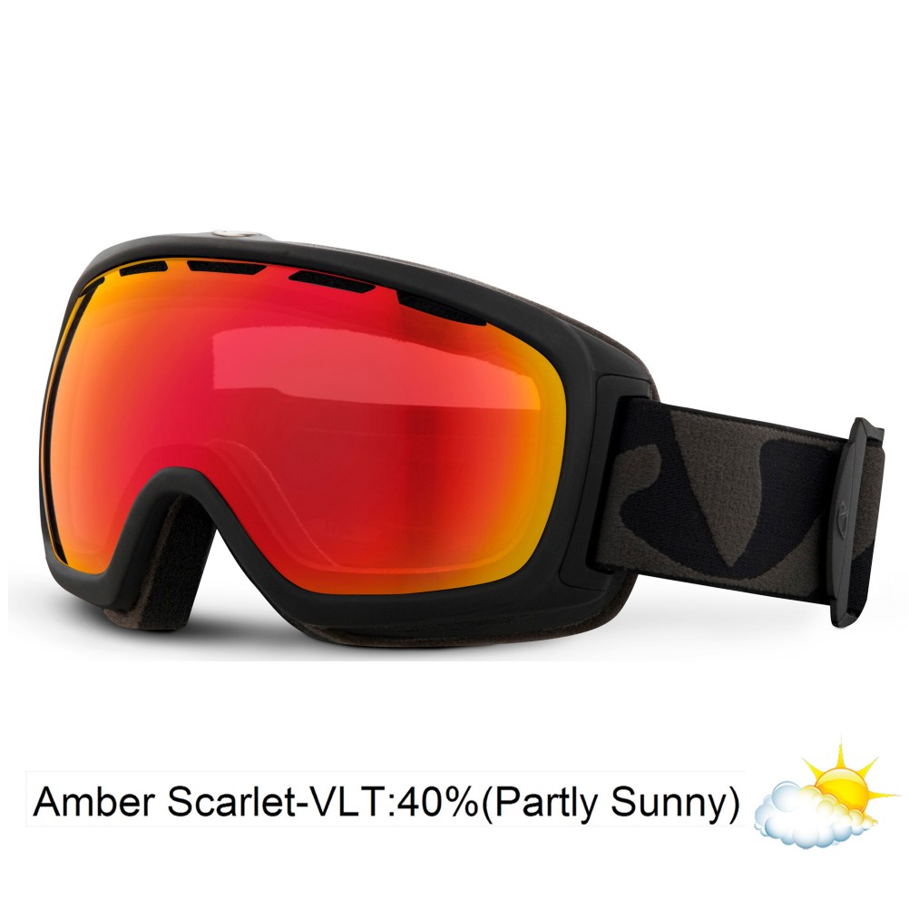 Giro Basis Goggles 2014, Black Icon-Amber Scarlet, swatch