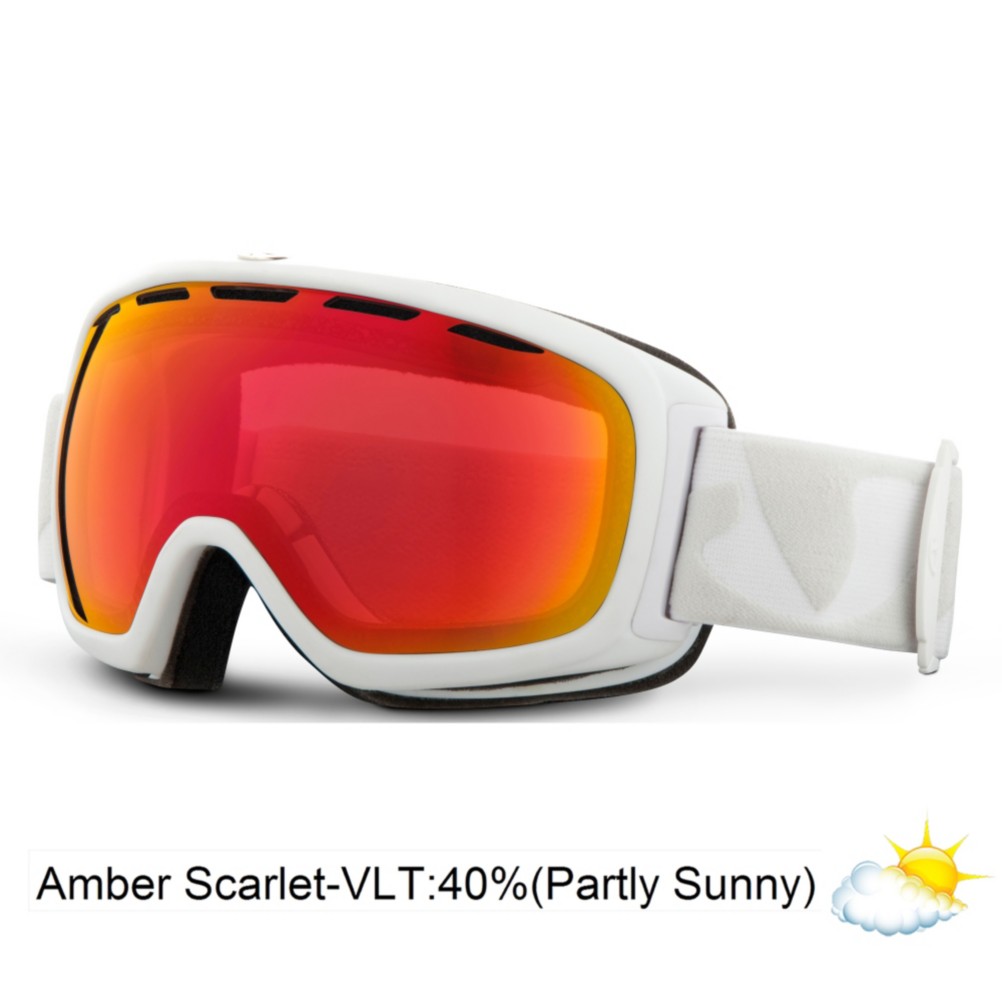 Giro Basis Goggles 2014, White Icon-Amber Scarlet, swatch