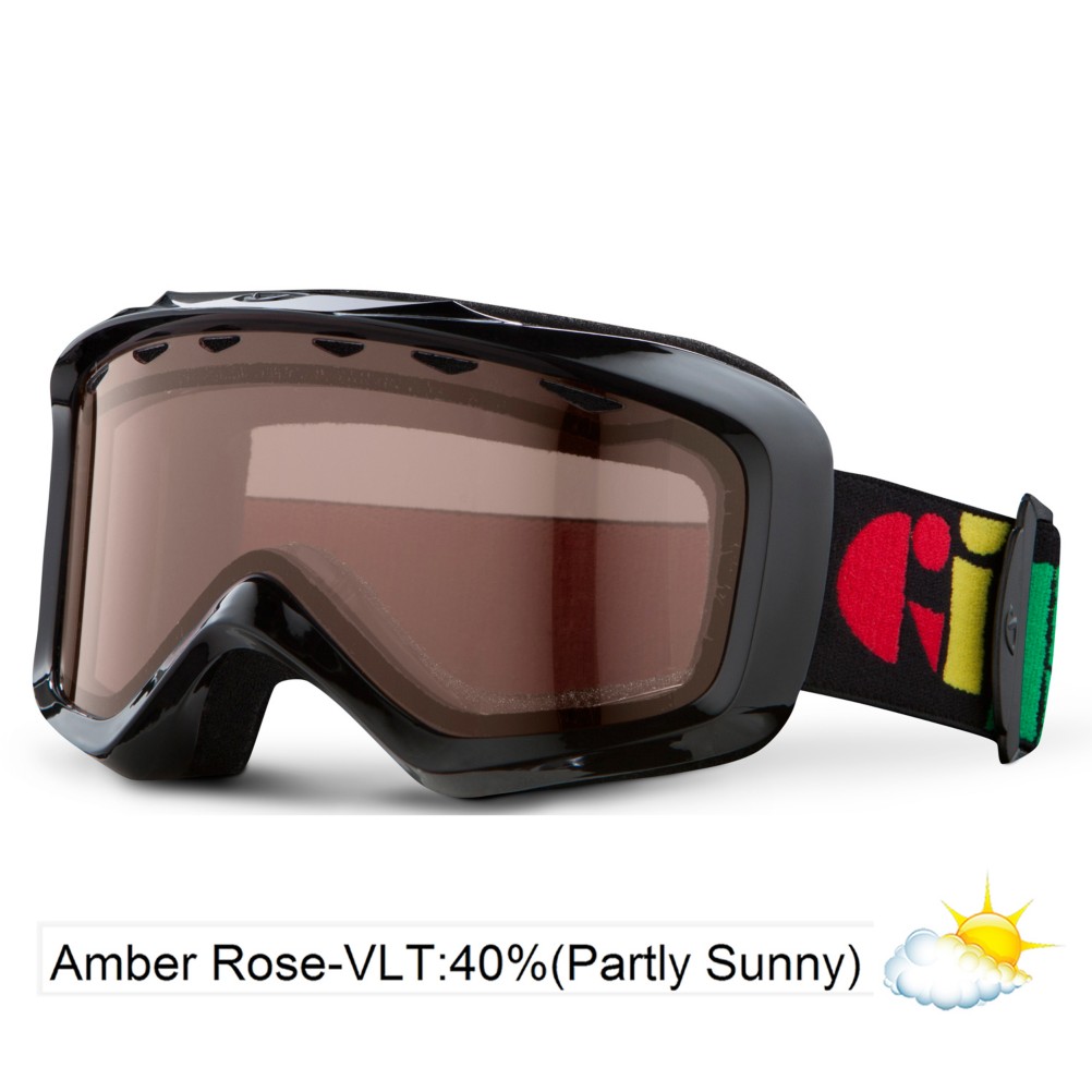 Giro Grade Kids Goggles 2013, Black Multi-Amber Rose 40, medium