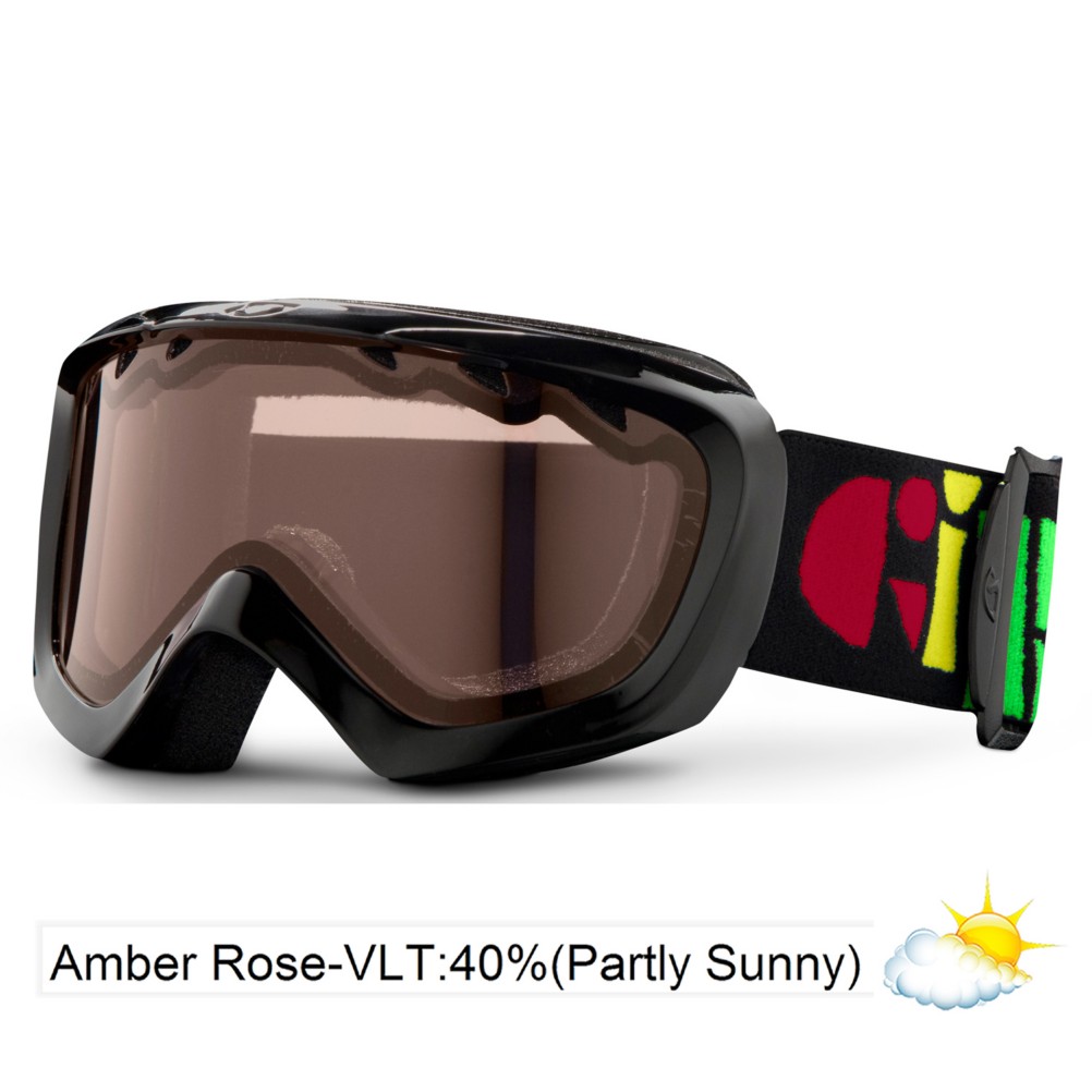 Giro Chico Kids Goggles 2013, Black Multi-Amber Rose 40, medium