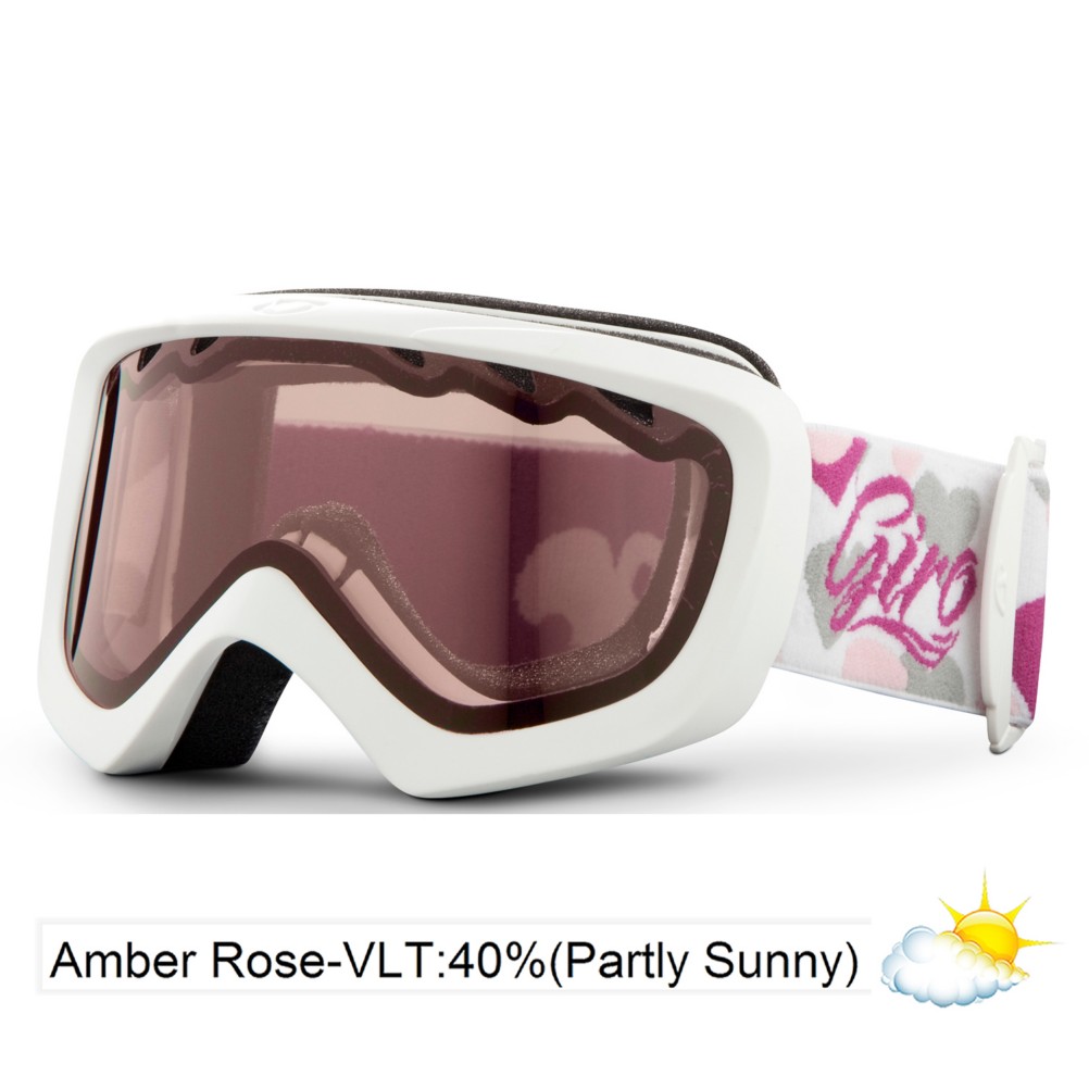 Giro Chico Kids Goggles 2013, White Heart Helix-Amber Rose 40, swatch