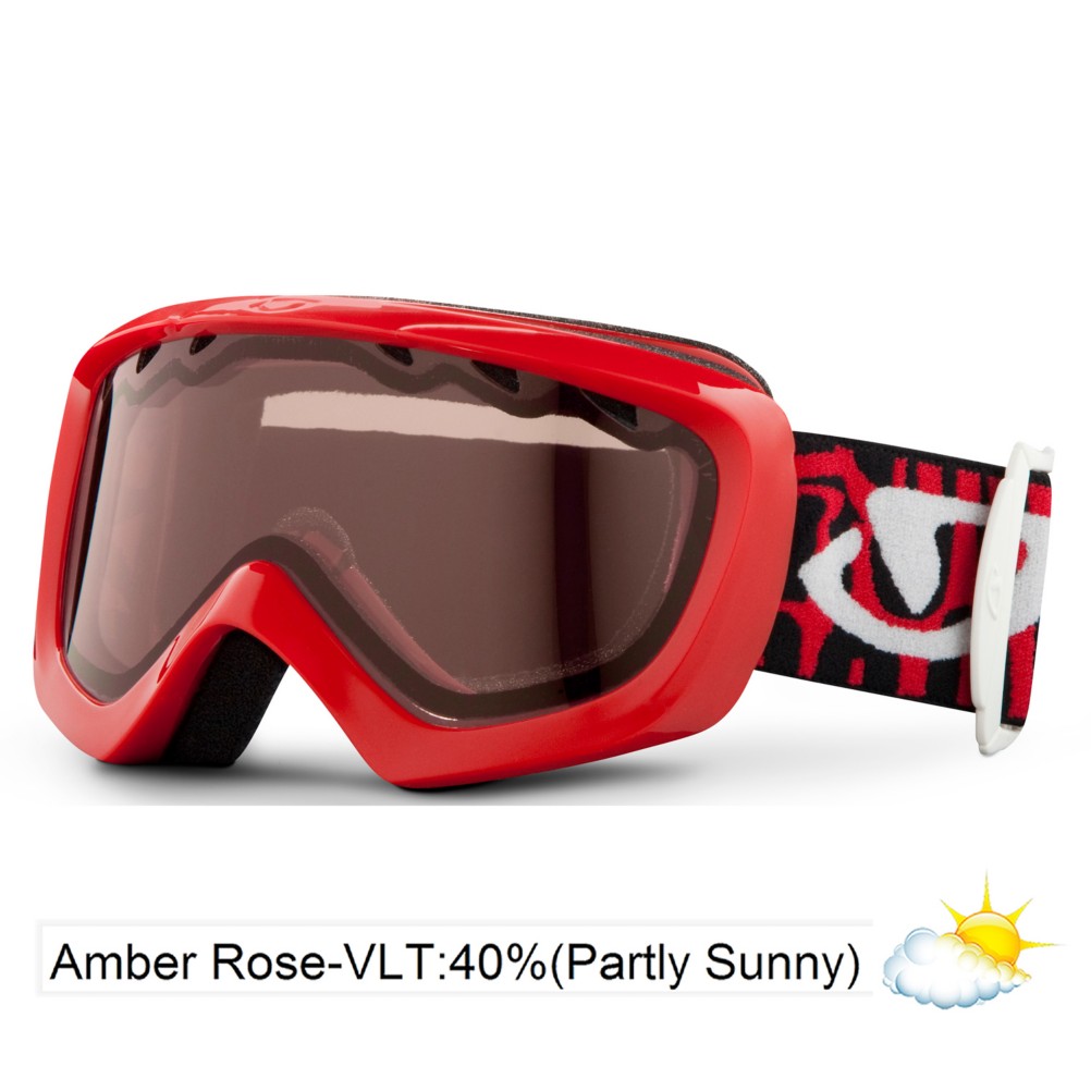 Giro Chico Kids Goggles 2013, Red Fontslice-Amber Rose 40, medium