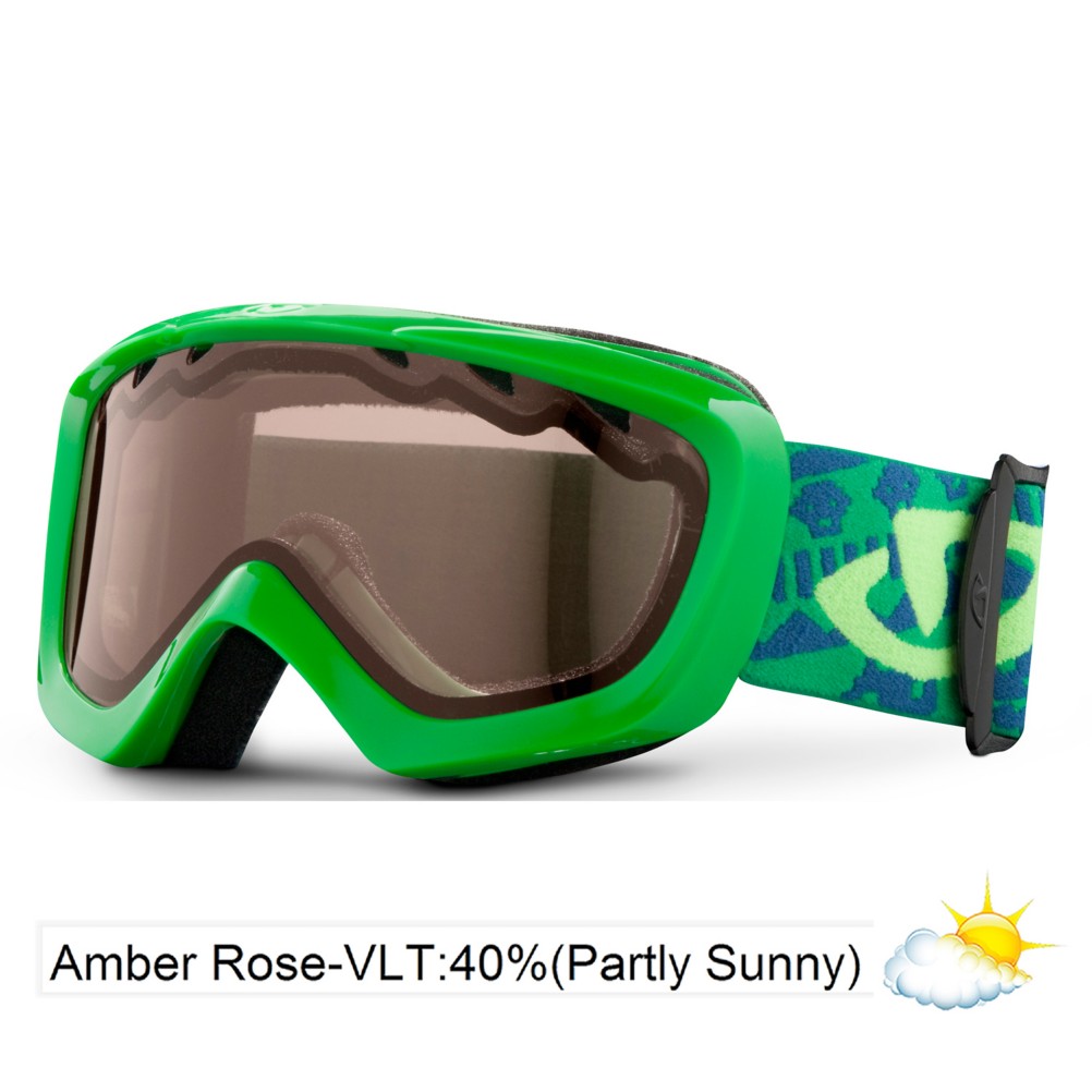 Giro Chico Kids Goggles 2013, Green Goggle Bots-Amber Rose 40, swatch