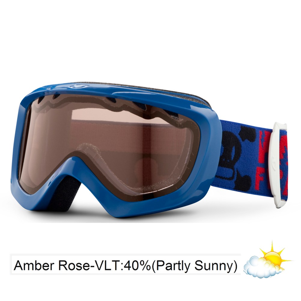 Giro Chico Kids Goggles 2013, Blue Paul Frank Bolts-Amber Rose 40, swatch