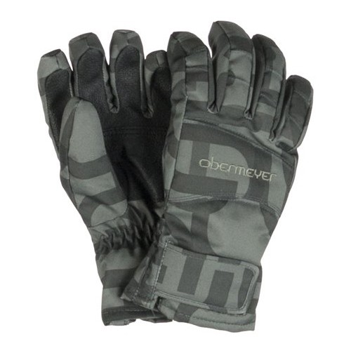 Obermeyer Alpine Kids Gloves, Basalt Scrambled Print, medium