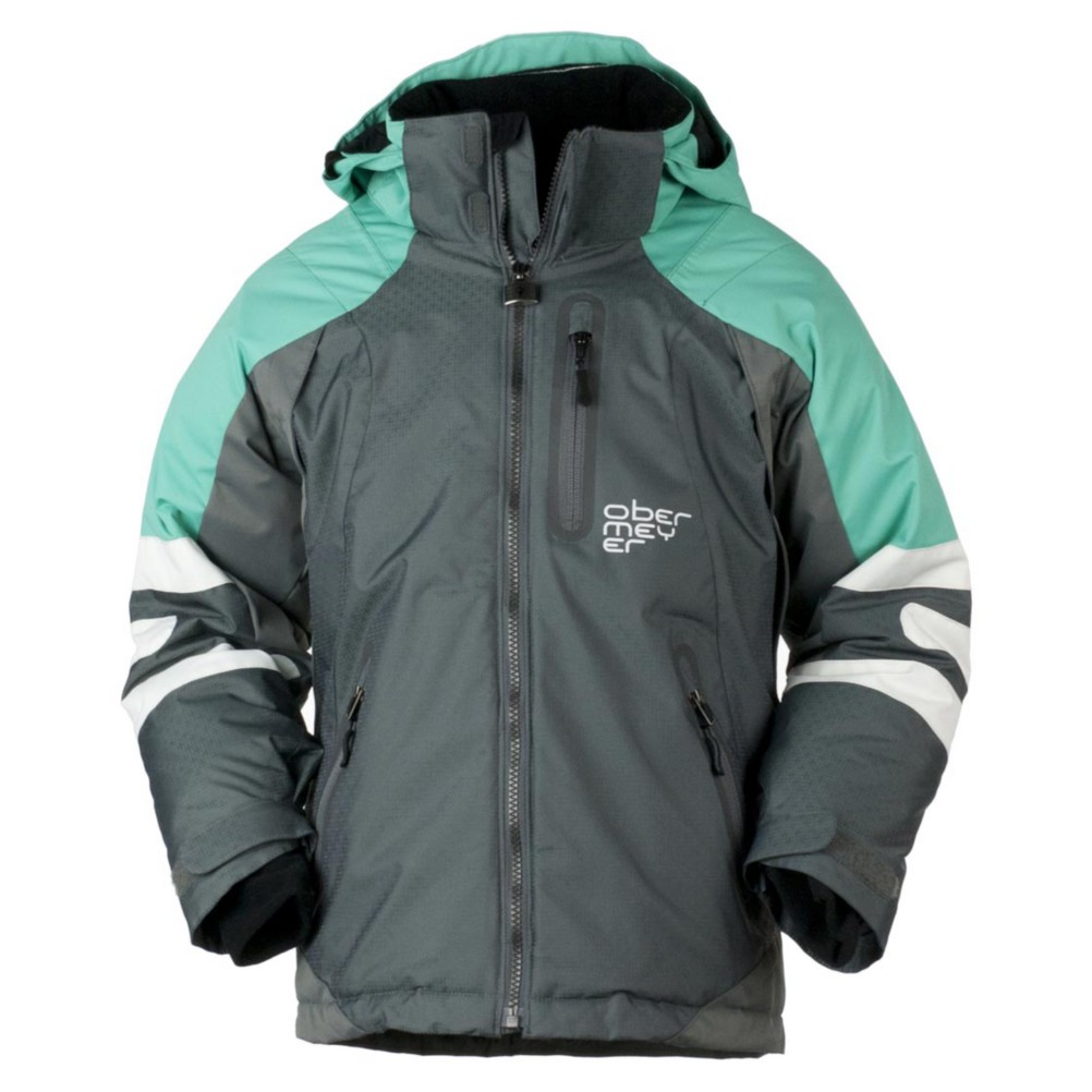 Obermeyer Icon Boys Ski Jacket, Pool Green, swatch