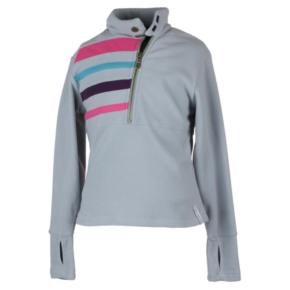 Obermeyer Regatta Fleece Top Kids Midlayer, Quarry, swatch