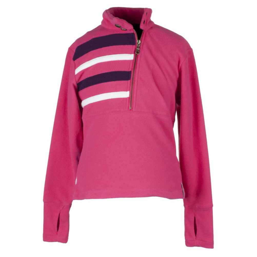 Obermeyer Regatta Fleece Top Kids Midlayer, Hibiscus, swatch