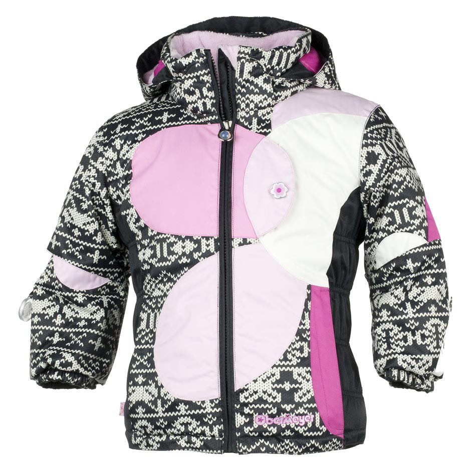 Obermeyer Kismet Toddler Girls Ski Jacket, Black Mi Amore Sweater Print, swatch