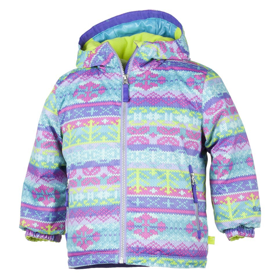 Obermeyer Serenity Toddler Girls Ski Jacket, Black Mi Amore Sweater Print, swatch