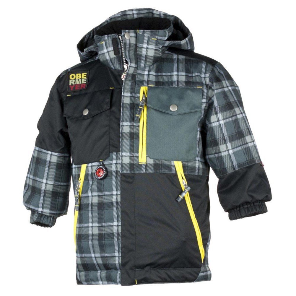 Obermeyer Superpipe Toddler Ski Jacket, Slate Flannel Plaid, swatch