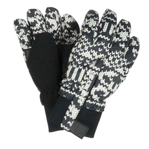 Obermeyer Thumbs Up Girls Toddlers Gloves, Black Mi Amore Sweater Print, medium