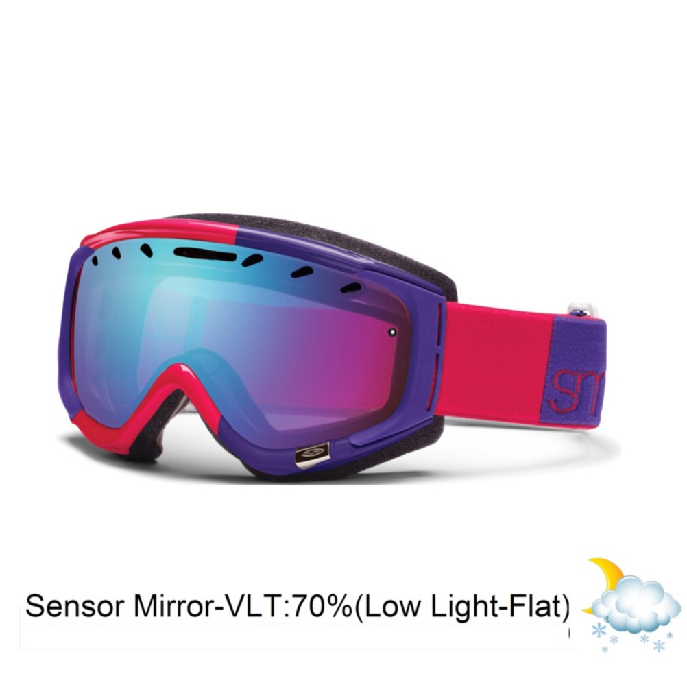 Smith Phase Womens Goggles 2013, Neon Red Typepress-Blue Sensor Mirror, swatch