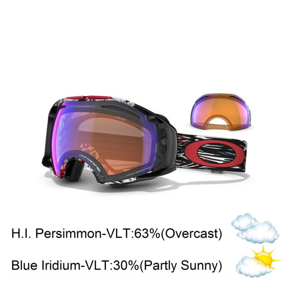 Oakley Airbrake Seth Morrison Goggles 2013, Mountain Reaper-Blue Iridium and H.i. Persimmon, medium