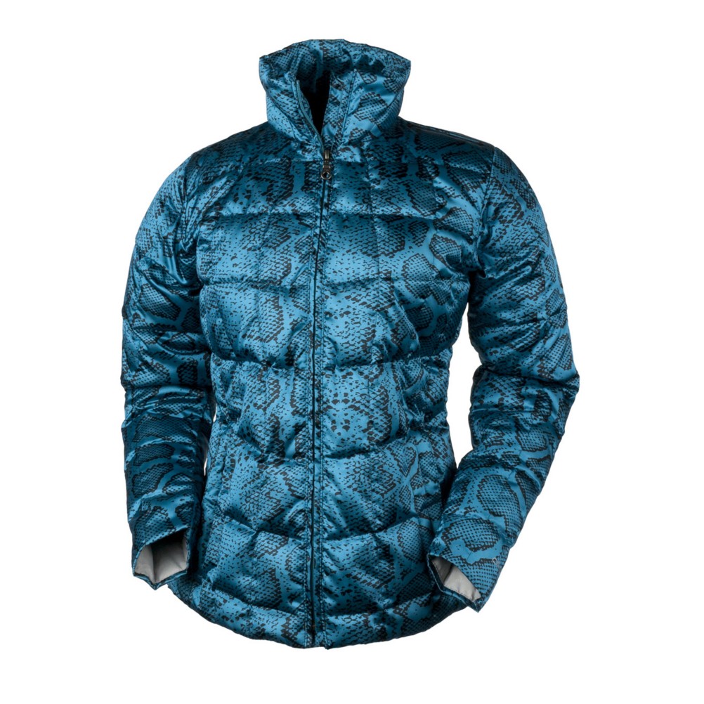 Obermeyer Kassidy Down Sweater Womens Jacket, Jewel Cobra Print, swatch