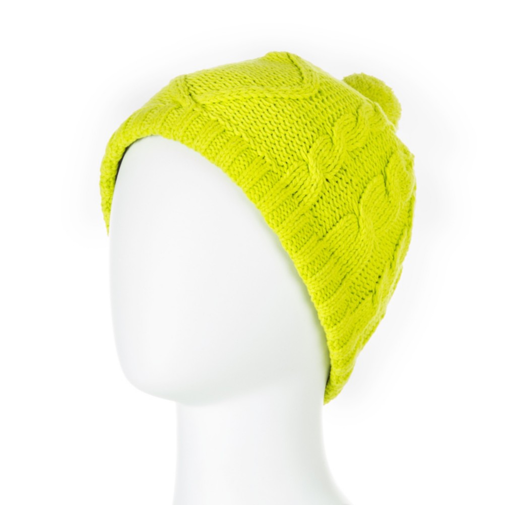 Obermeyer Cable Knit Womens Hat, Lime Punch, medium