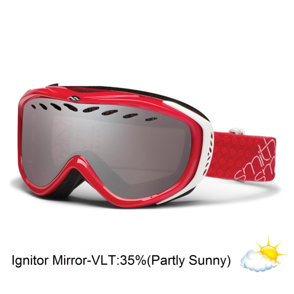 Smith Transit Womens Goggles 2013, Neon Red-Ignitor Mirror, swatch