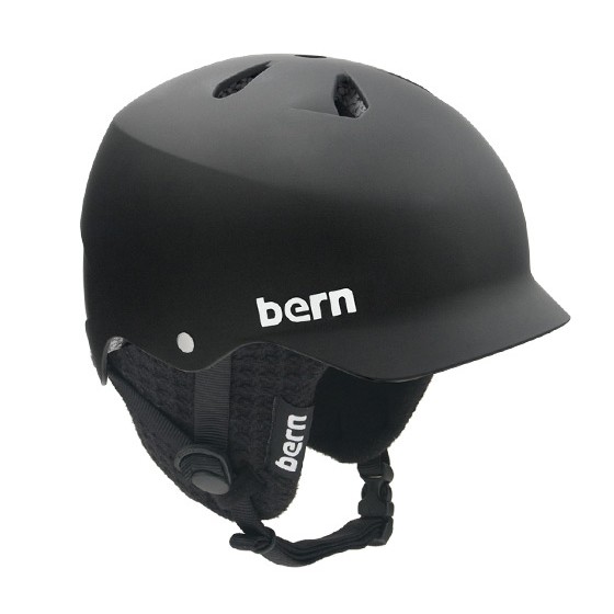 Bern Watts Hard Hat 2013, Matte Black-Black Knit, swatch