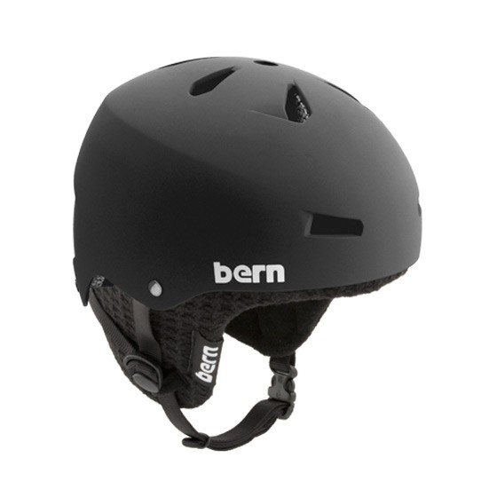 Bern Macon Hard Hat 2013, Matte Black-Black Knit, medium