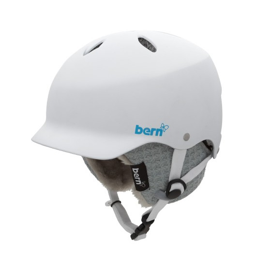 Bern Lenox Womens Hard Hat 2013, Gloss White-Grey Knit, medium