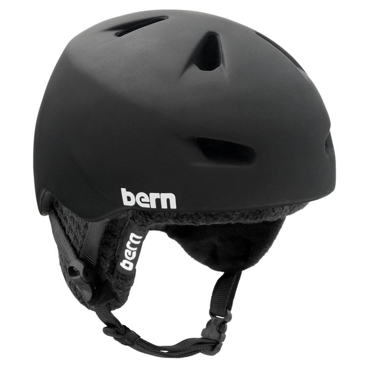 Bern Brentwood Helmet 2013, Matte Black-Black Knit, medium