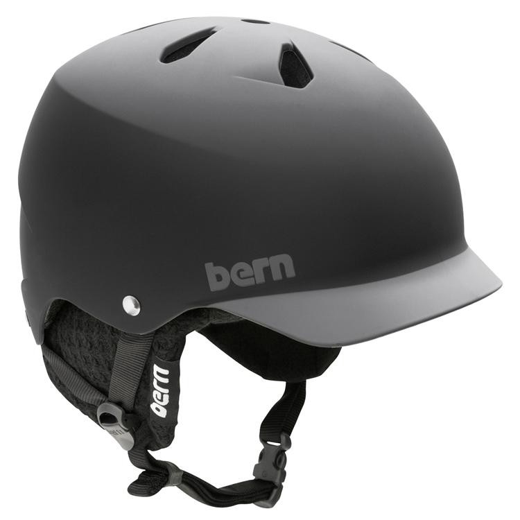 Bern Watts EPS Audio Helmet 2013, Matte Black-Greybrim, medium