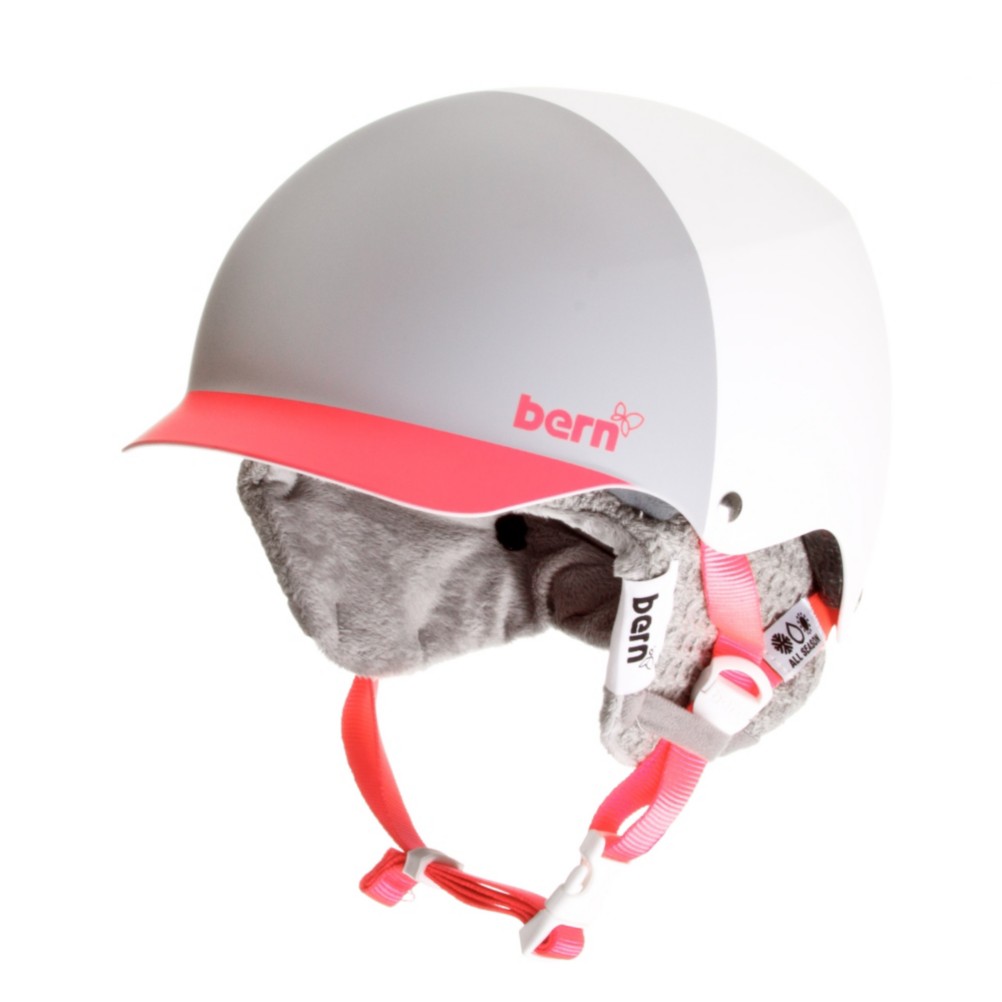 Bern Muse EPS Womens Helmet 2013, Matte White-Watermelon-Knit, swatch