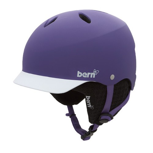 Bern Lenox EPS Womens Helmet 2013, Matte Purple Brim-Black Knit, swatch