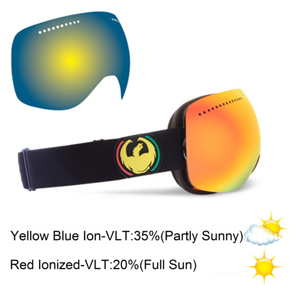Dragon APX With Extra Lens Goggles 2013, Rasta-Red Ion, medium
