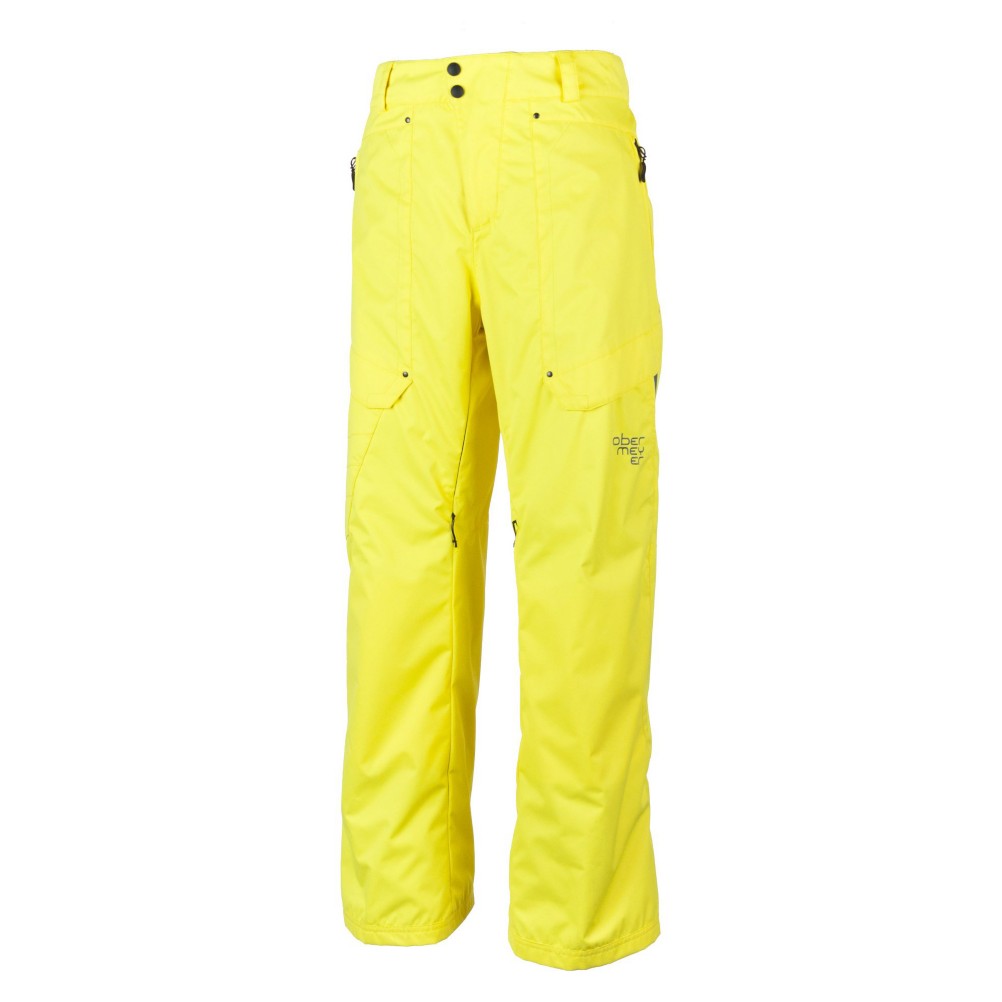 Obermeyer Yukon Mens Ski Pants, Acid Yellow, medium