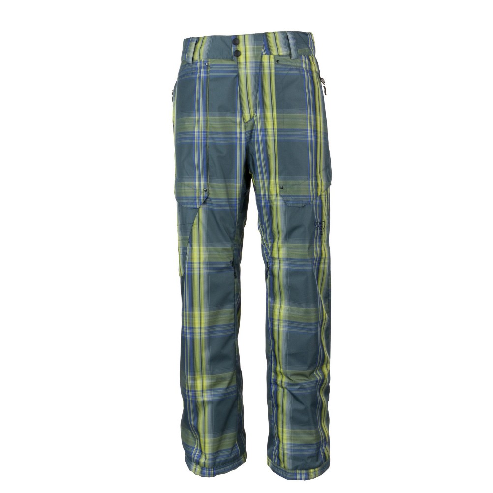 Obermeyer Yukon Mens Ski Pants, Blue Sophisto Plaid, swatch