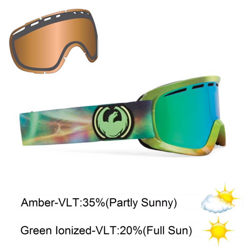 Dragon D2 Goggles 2013, Aurora Borealis-Green Ionized, medium