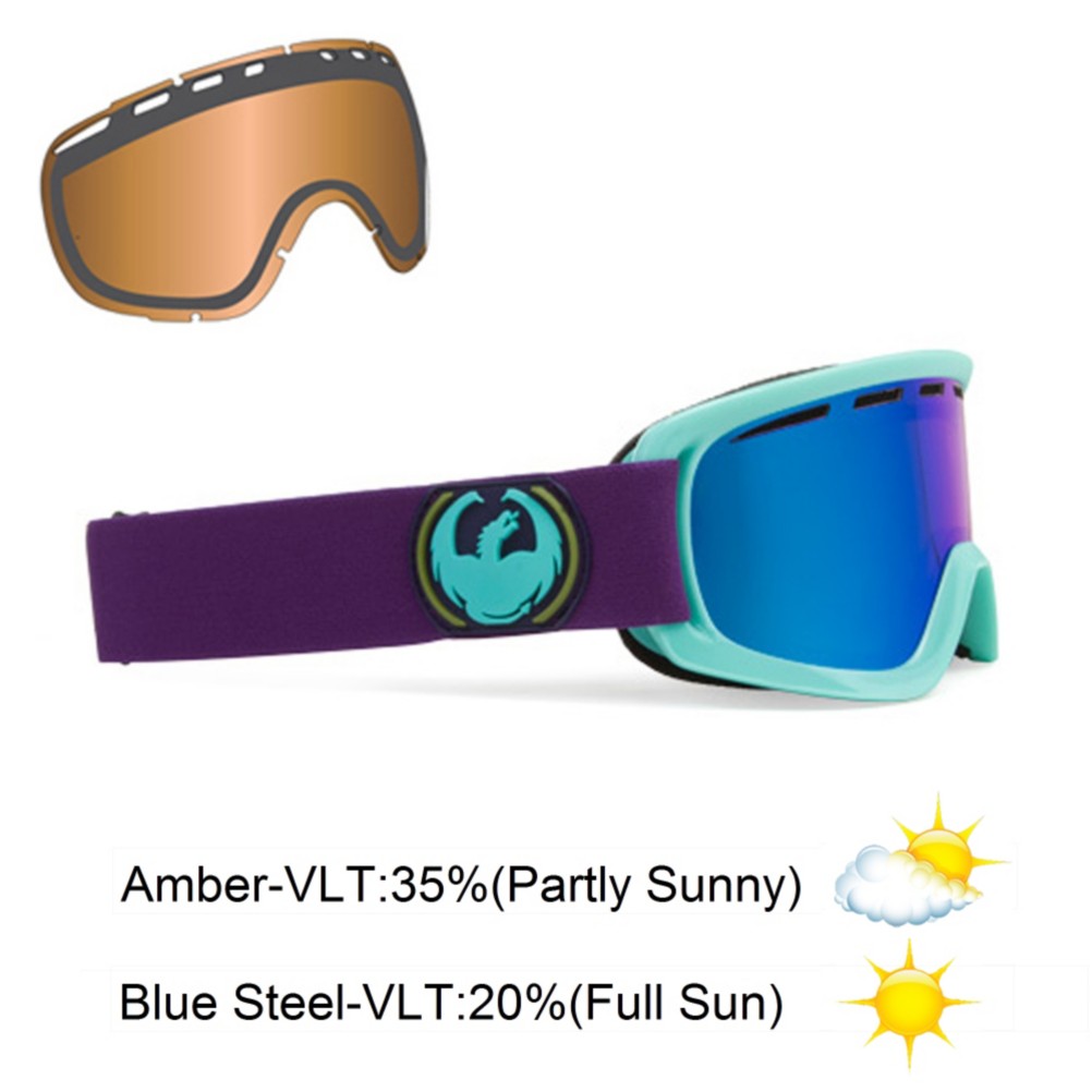 Dragon D2 Goggles 2013, Crevasse-Blue Steel, swatch