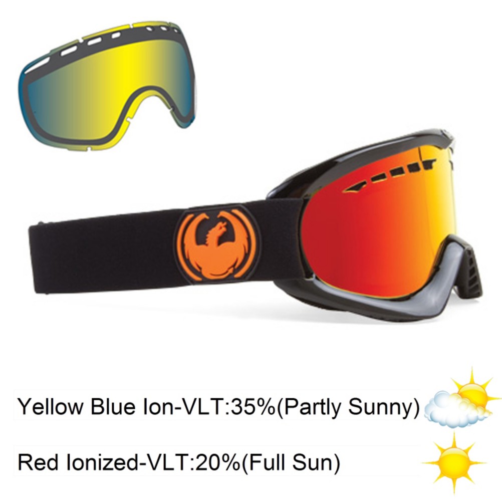 Dragon DX With Extra Lens Goggles 2013, Jet-Red Ionized, swatch