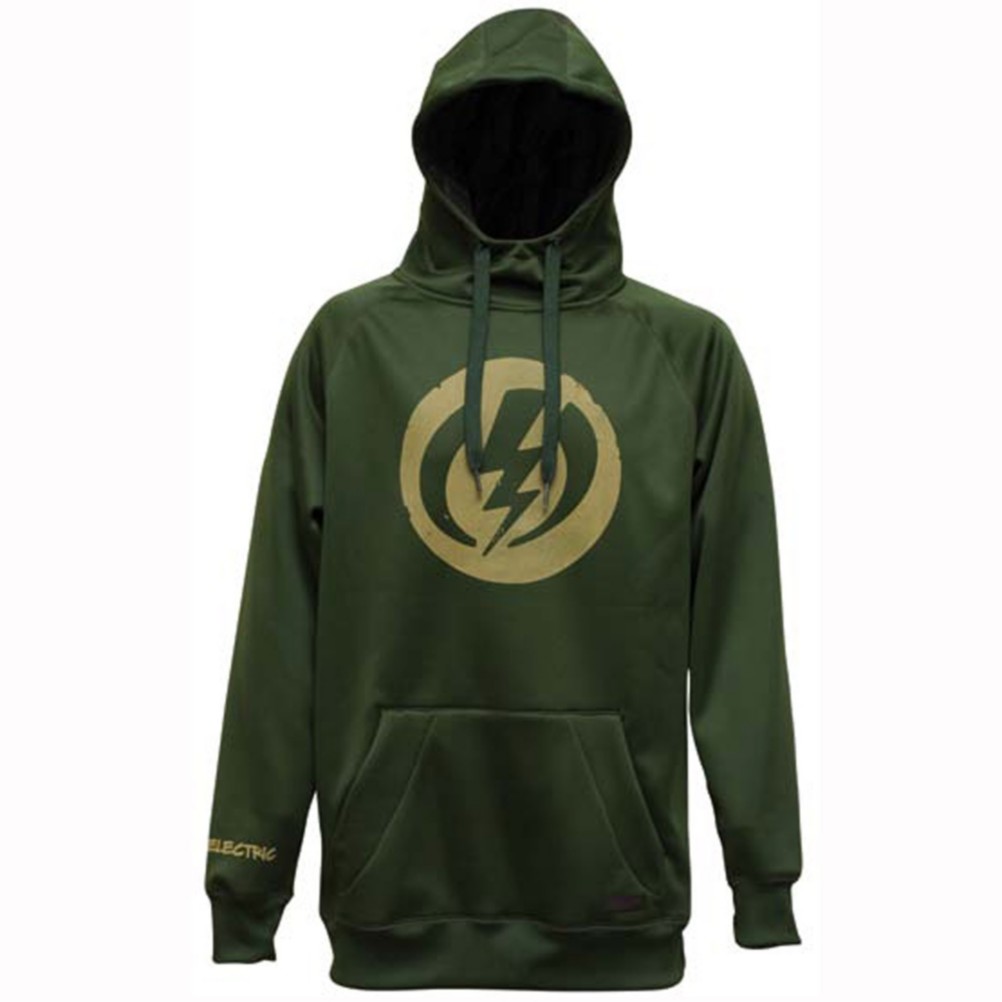 Electric Bernese Snow Fleece Hoodie, Green, swatch