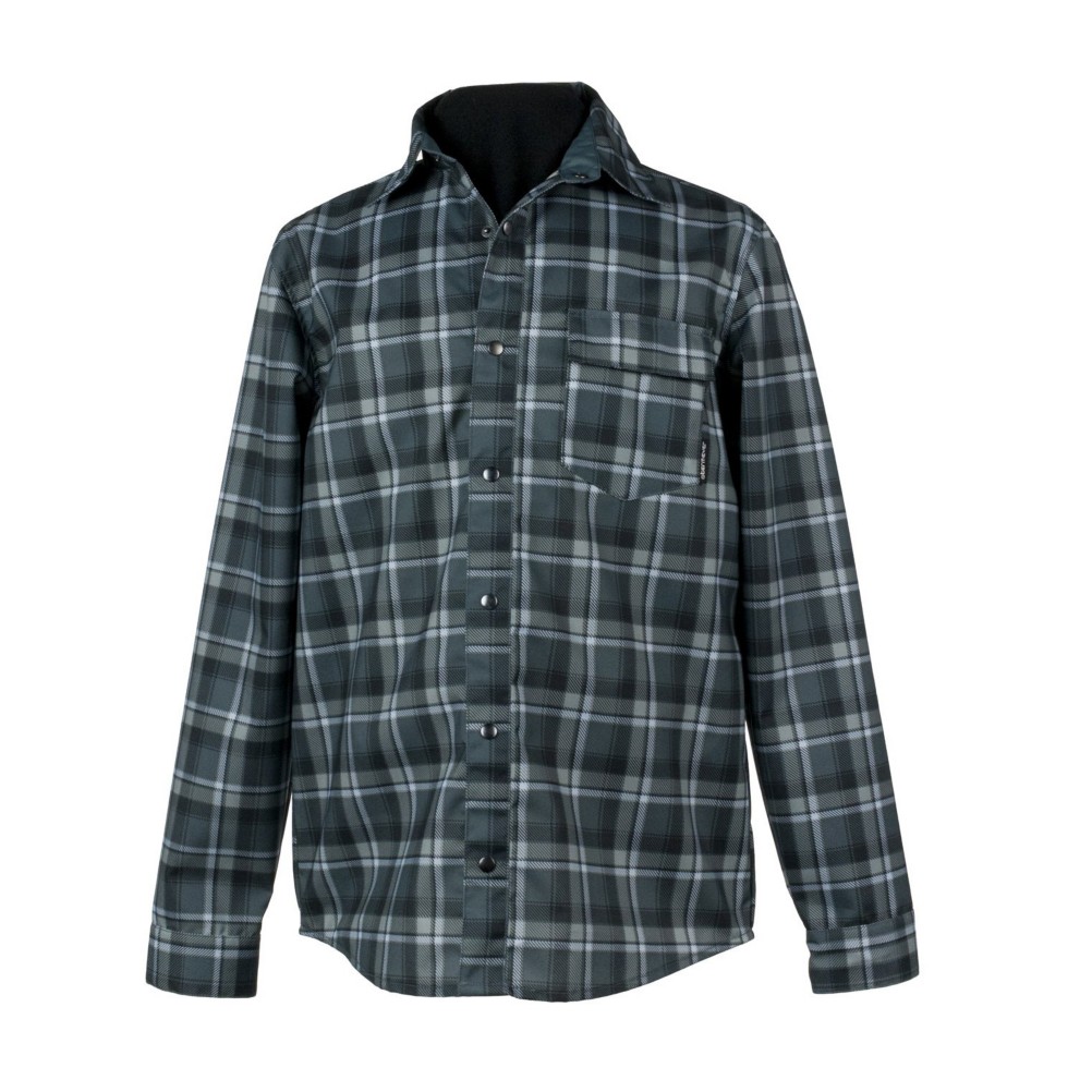 Obermeyer Topher Windshirt Mens Mid Layer, Slate Flannel Plaid, swatch