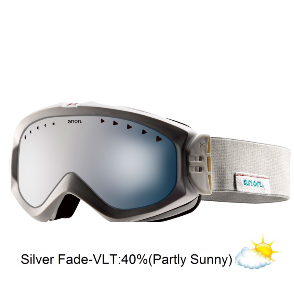 Anon Majestic Womens Goggles 2013, White Suede-Blue Silver Fade, swatch