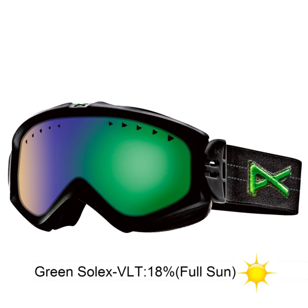 Anon Majestic Womens Goggles 2013, Black Suede-Green Solex, medium