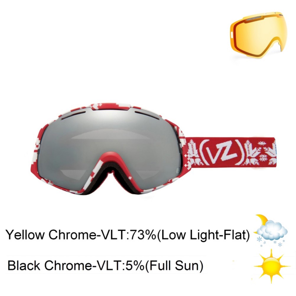 Vonzipper El Kabong Goggles 2013, Kushflake Red-Black Chrome, swatch