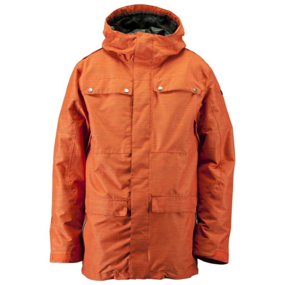Ride Rainier Mens Shell Snowboard Jacket, Dark Orange Slub, medium