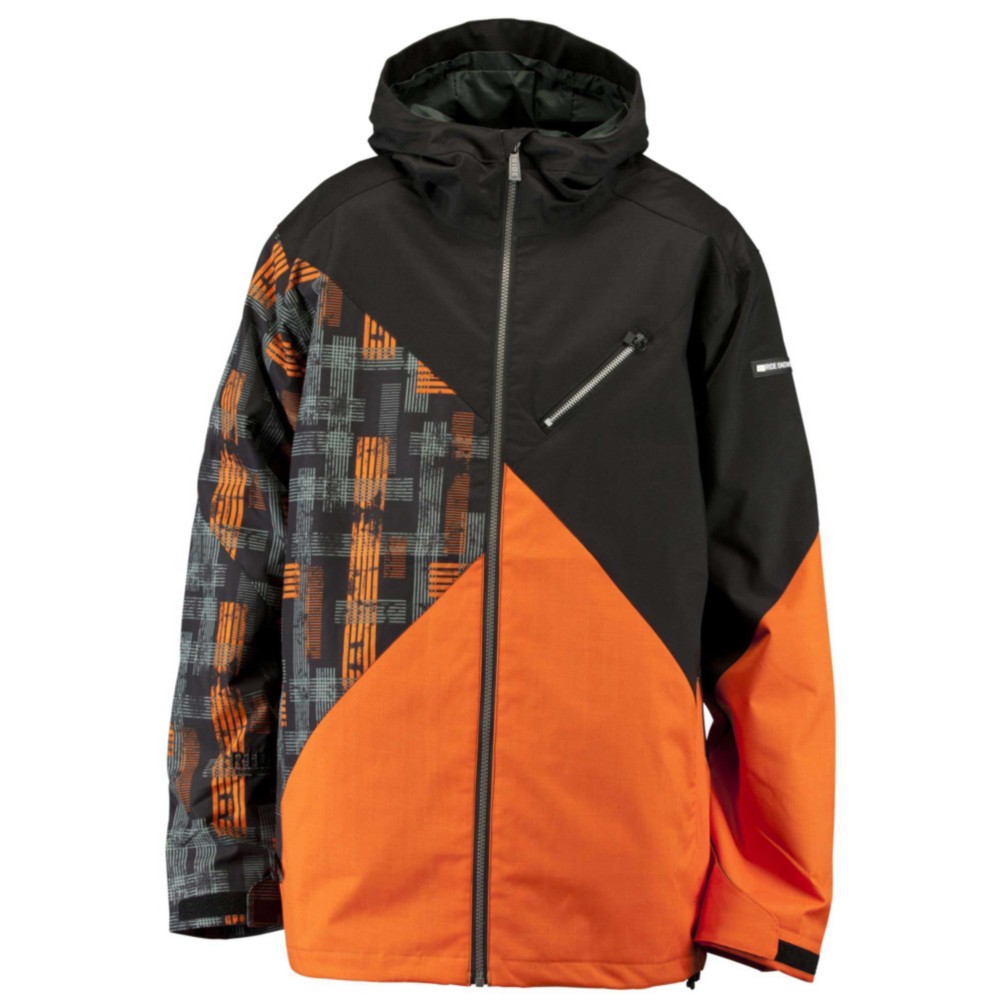 Ride Kent Mens Insulated Snowboard Jacket, Black Herringbone, medium