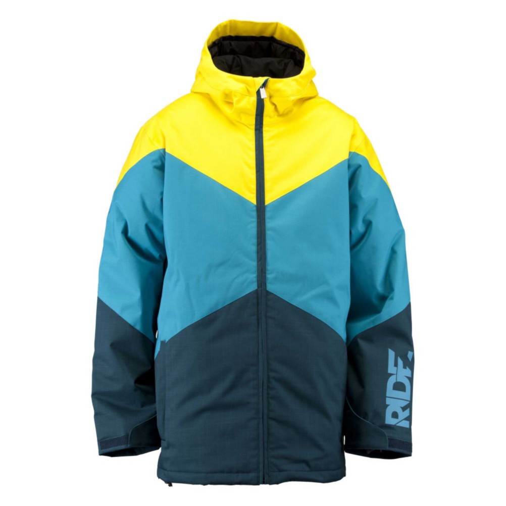Ride Hawthorne Mens Insulated Snowboard Jacket, Blue Marine Herringbone, medium
