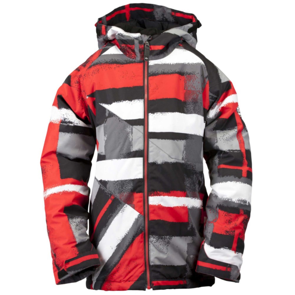 Ride Hemi Boys Snowboard Jacket, Painted Plaid Print Red, swatch