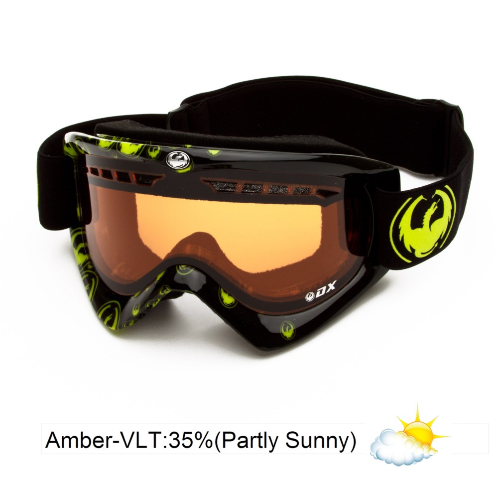Dragon DX Goggles 2013, Icon Green-Amber, medium