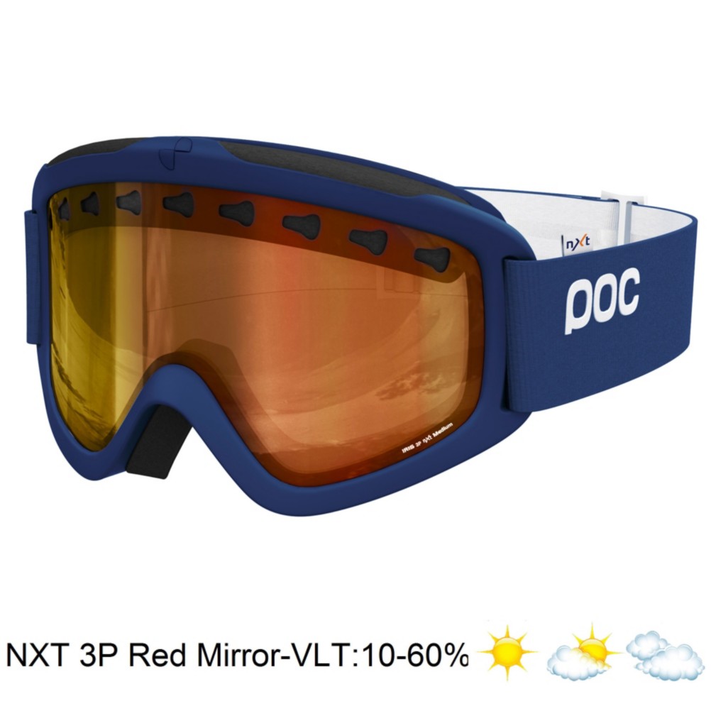 POC Iris 3P Goggles 2013, Dark Blue-Nxt 3p Red Mirror, medium