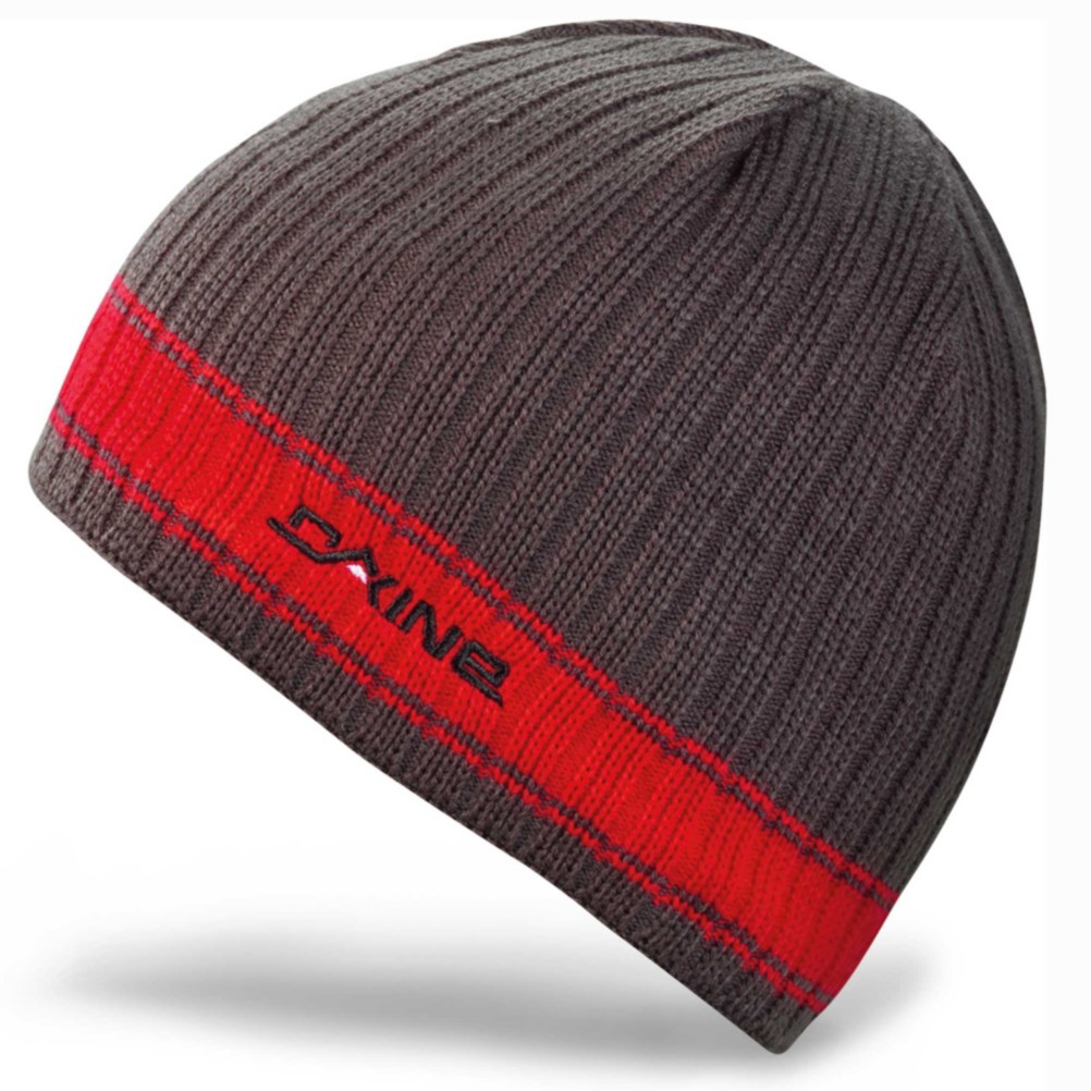 Dakine Ribbed Pinline Hat, Charcoal-Red, swatch