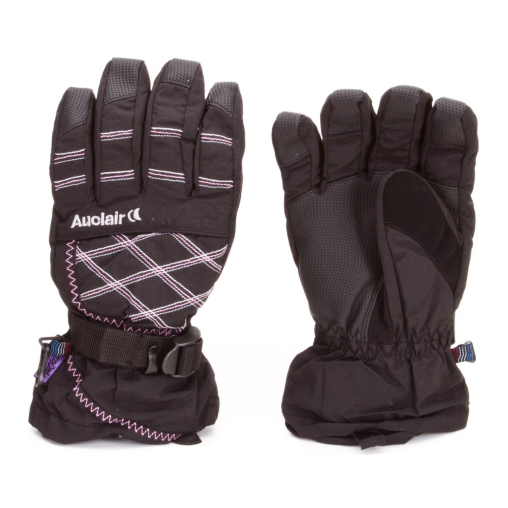 Auclair Stitchy Womens Gloves, Black-Silver-Purple, swatch