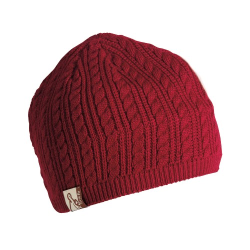 Turtle Fur Cable Solid Hat, Cranberry, swatch